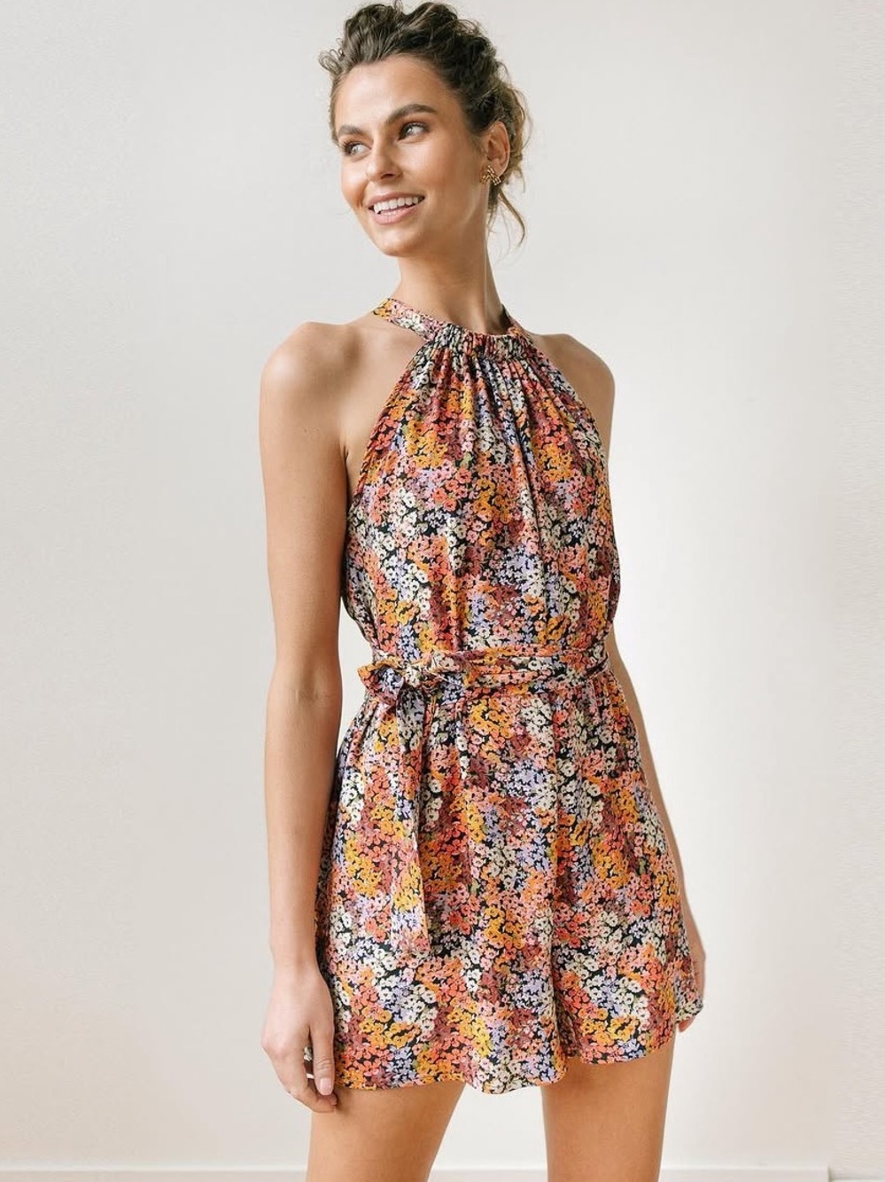 Floral Shorts Romper Sophia Reyes Local Chicago Designer